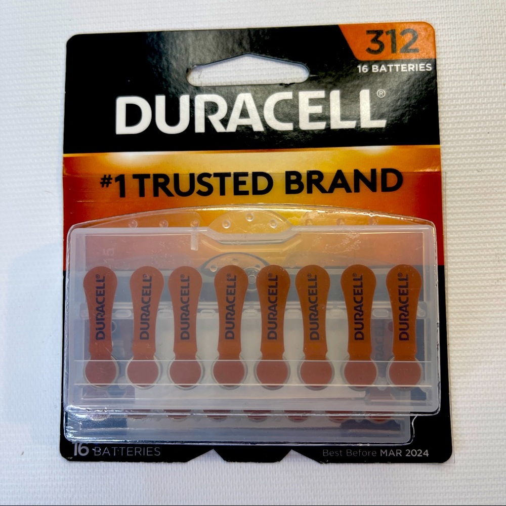 24 Count Duracell 312 Zinc Hearing Aid- 8 Pack & 16 Count